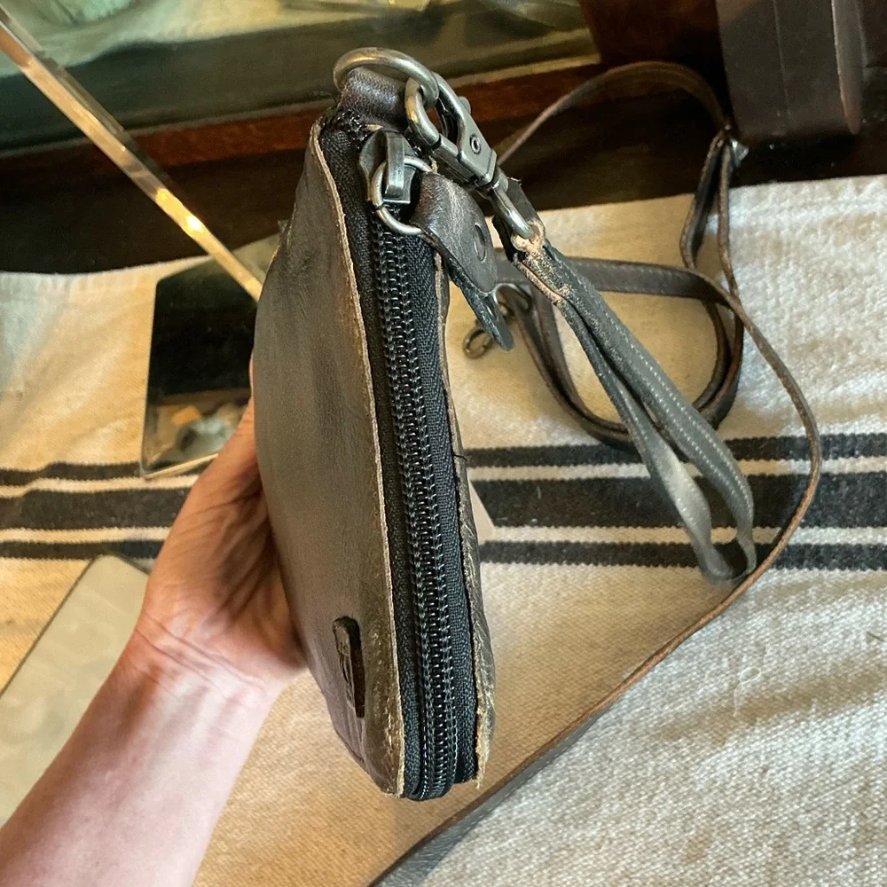 NWT Bed Stu TEMPLETON II Black Gray Rustic Crossbody Wallet Clutch Retail $185 - Picture 11 of 16